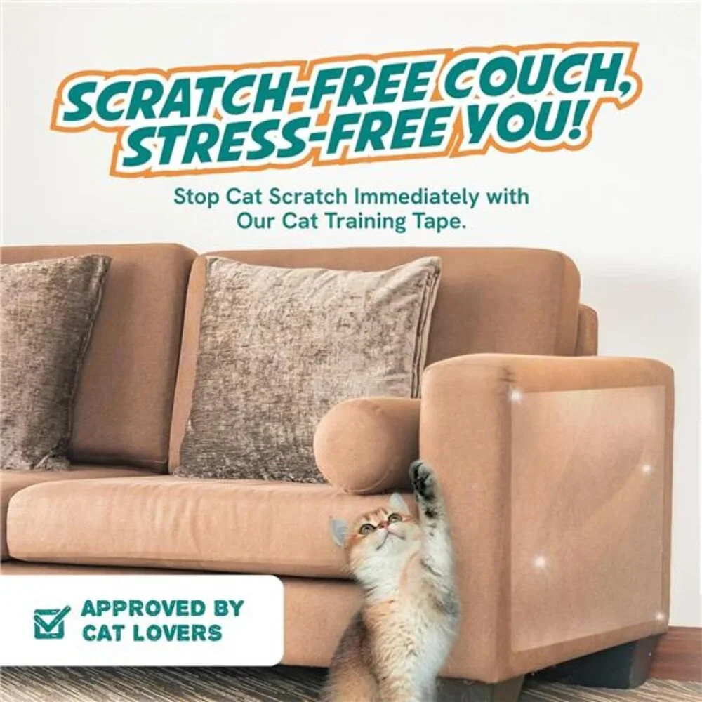 Cat Scratch Deterrent Tape – 18-Pack Double Sided Anti-Scratching Sticky Tape